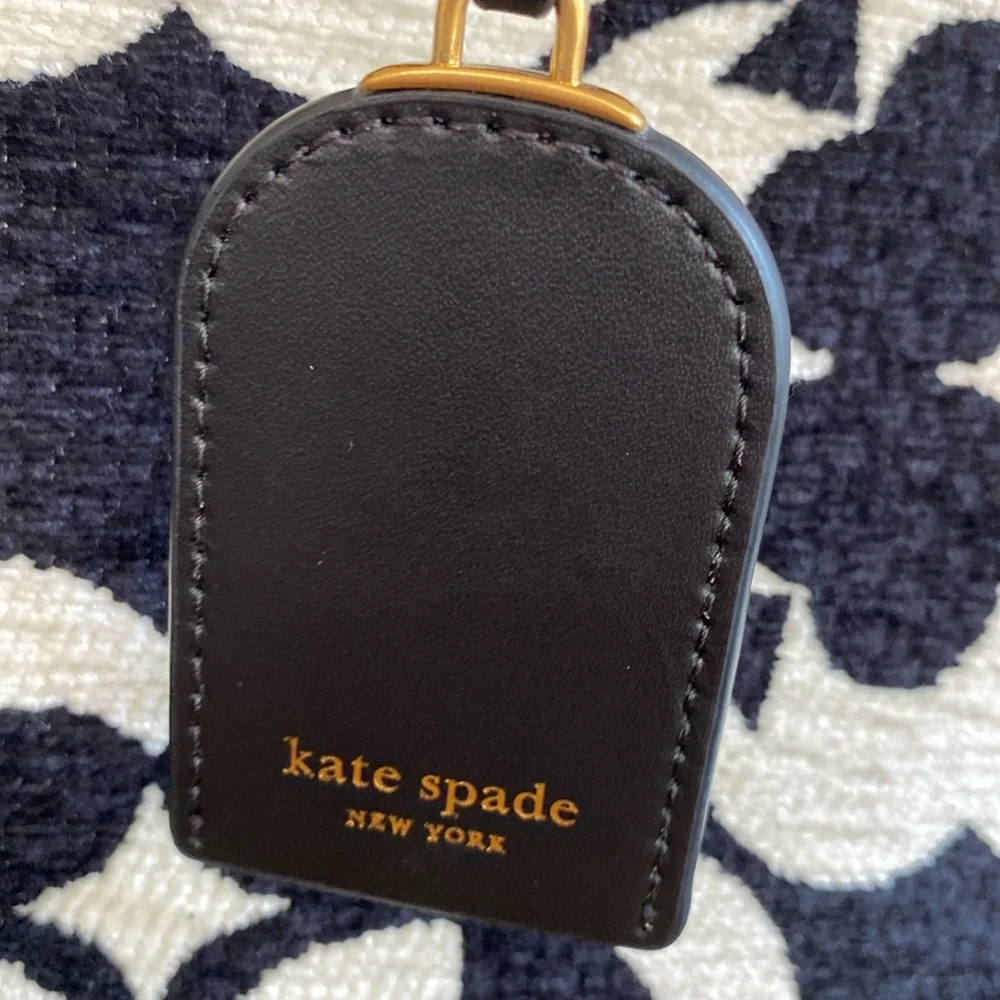 Kate Spade Manhattan Spade Flower Monogram Chenille Small Tote Black Cream Gold - Picture 12 of 15